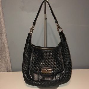 COACH 19314 Kristen Woven Hobo Bag Black